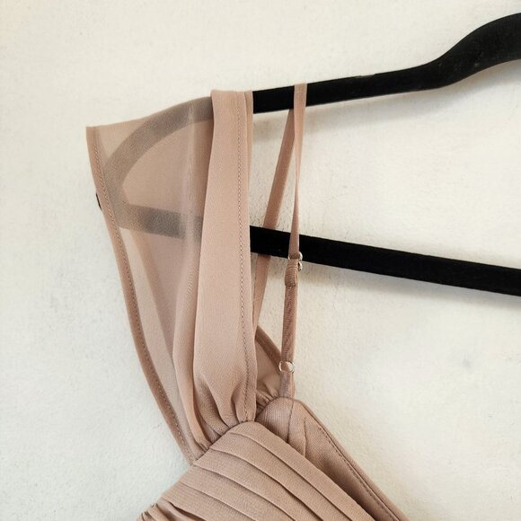 Birdy Grey Spence Bridesmaids Dress Taupe Full Length Chiffon Convertible M - Picture 5 of 13